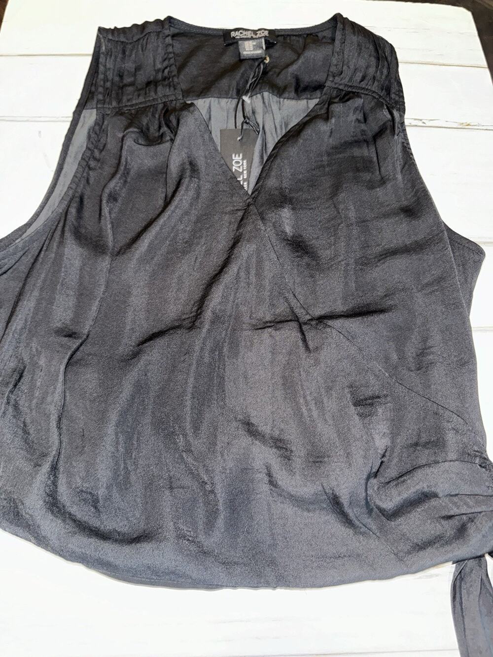Rachel Zoe Black Tank With Tie Women’s Size Medium NWT